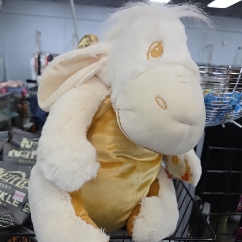 Disney Store Eeyore 18" Large Plush Cream White Gold Holiday Christmas CLEAN